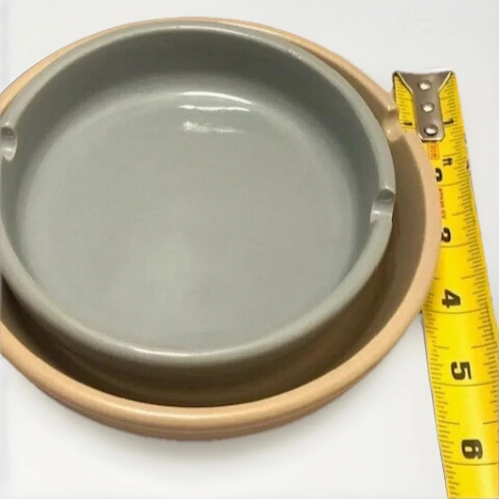 VTG Ceramic Catchall Ashtray MCM Minimalist Boho 2PC Retro Table Decor Staging